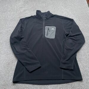 Eddie Bauer Sweater XLT Black 1/4 Zip First Ascent Hiking Fleece Mens READ